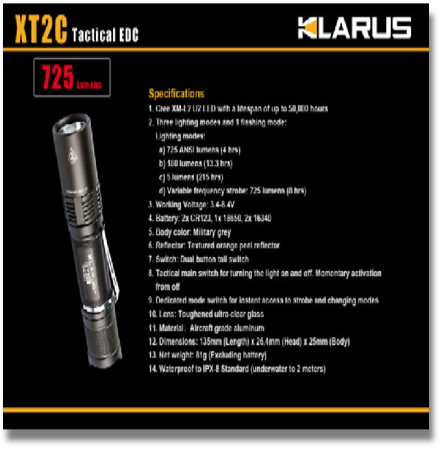 KLARUS XT2C